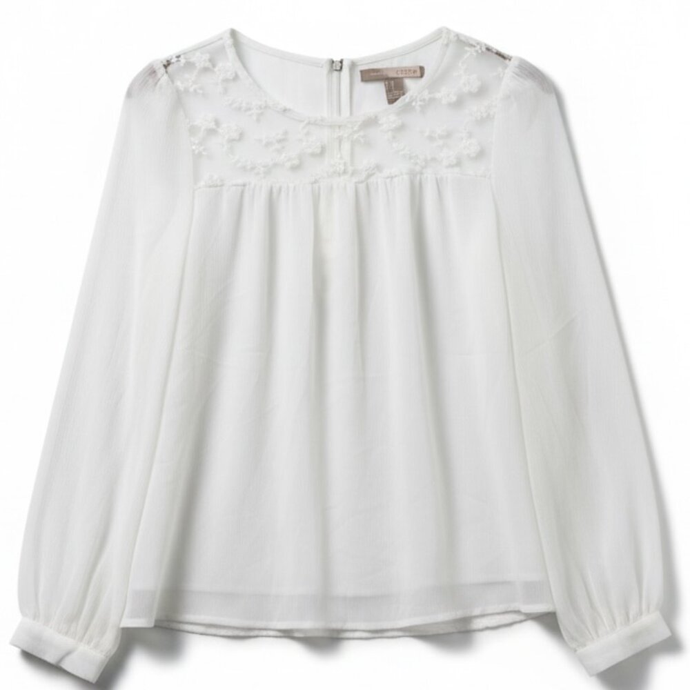 Forever 21 lace detail white blouse